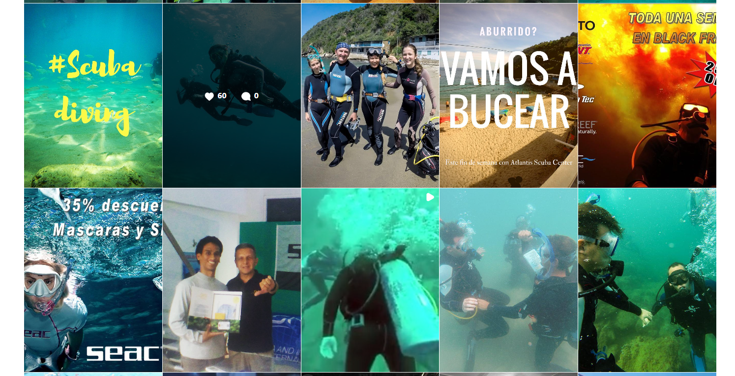 Muestra de contenidos visuales de Atlantis Scuba Center